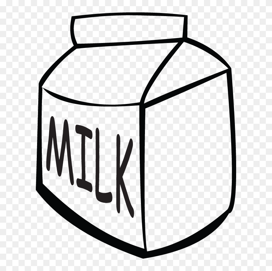 Milk Carton Clipart Black And White - Png Download