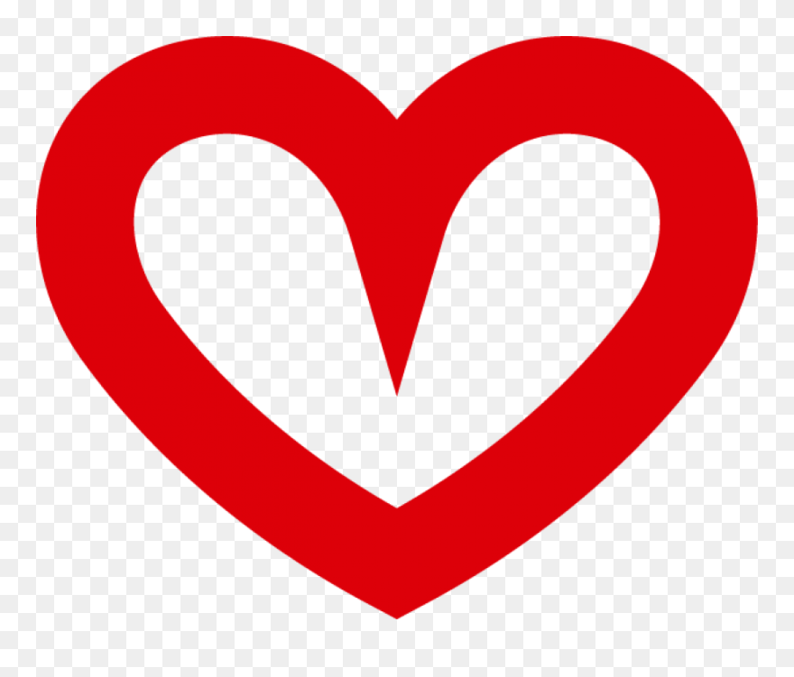 Curved Red Heart Outline Png Image - Brixton Clipart