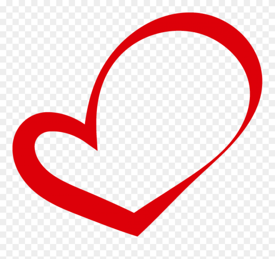 Curved Red Heart Outline Png Image - Red Heart Outline Png Clipart