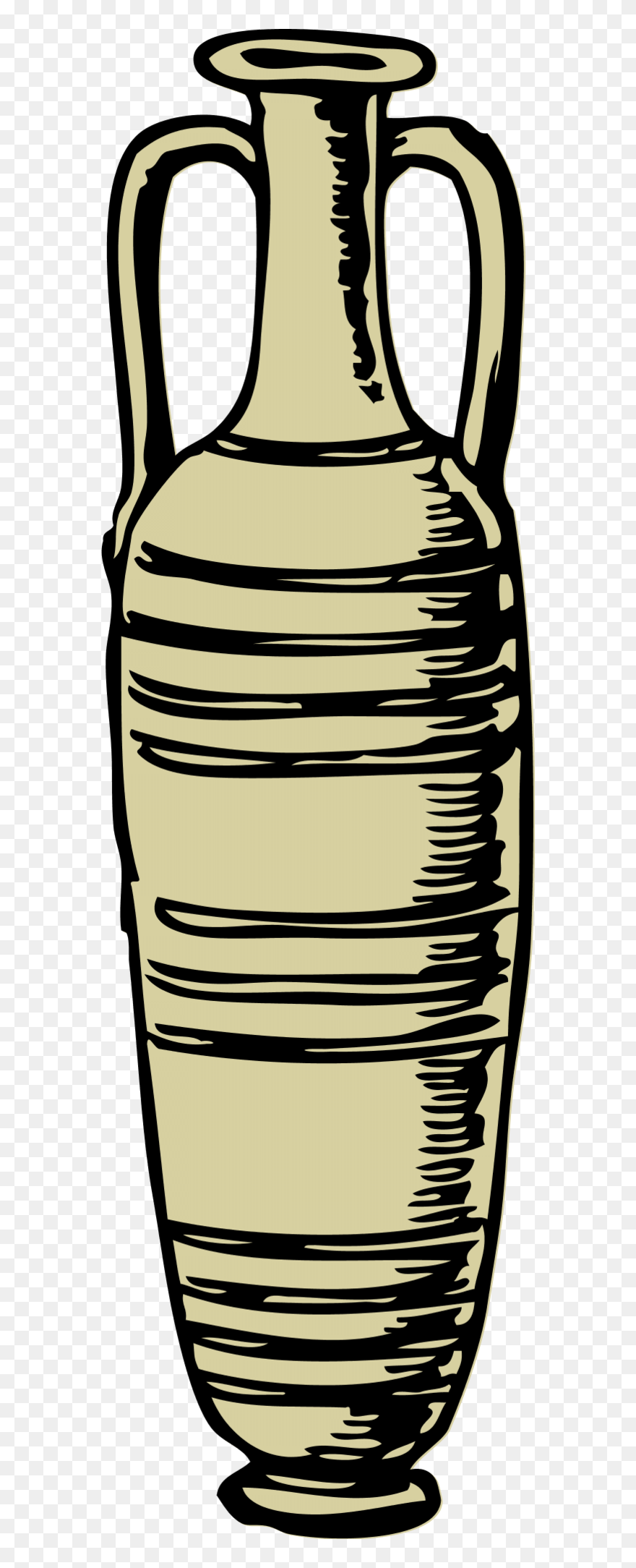 Amphora Clip Art - Outline Surahi Clipart Black And White - Png Download