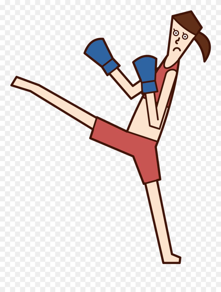 Illustration Of A Kickboxer Clipart