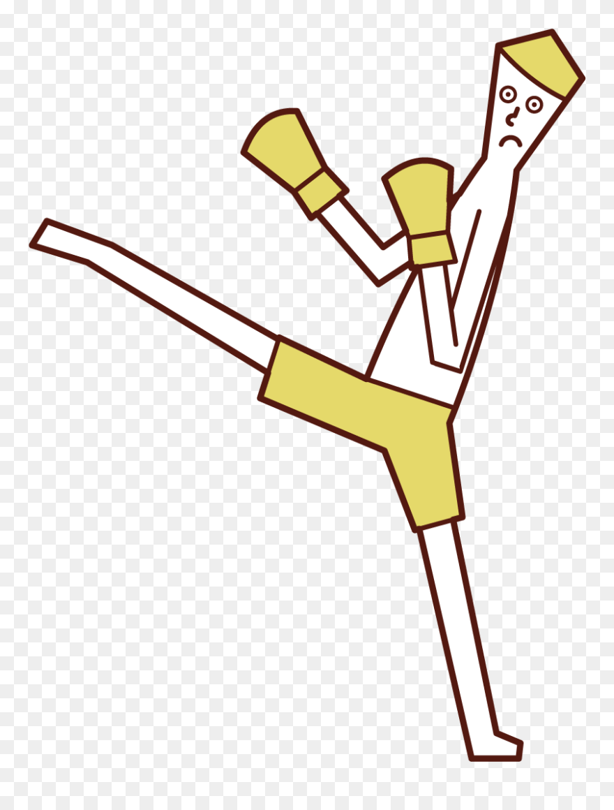 Illustration Of A Kickboxer - Illustration Clipart