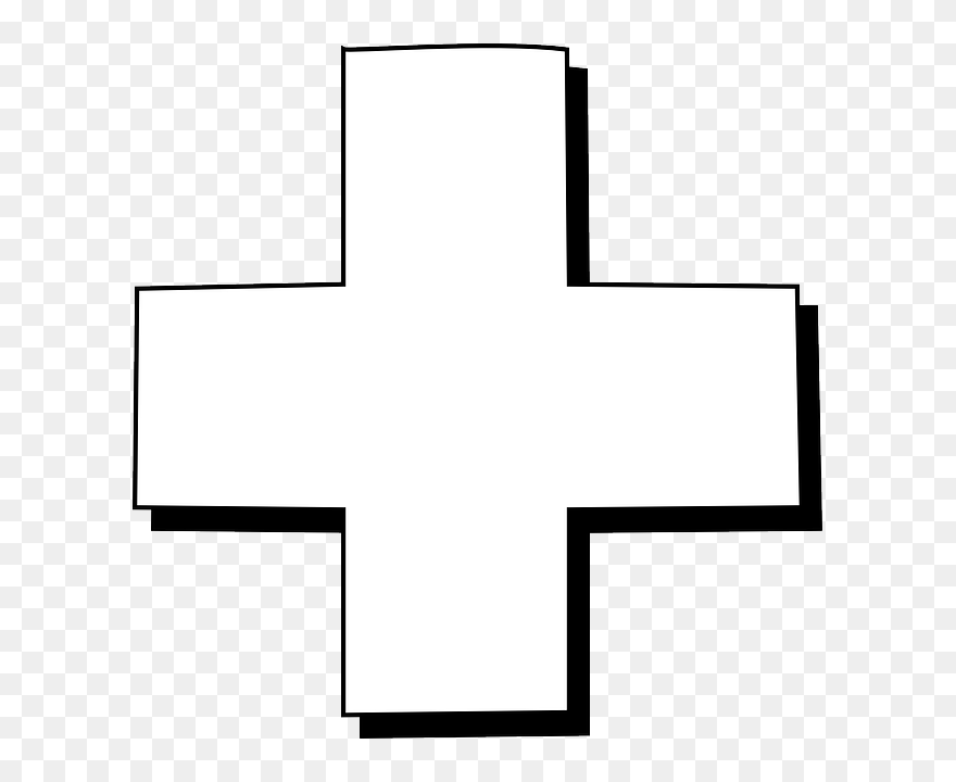 American Red Cross Christian Cross Jerusalem Cross - White Plus On Black Background Clipart