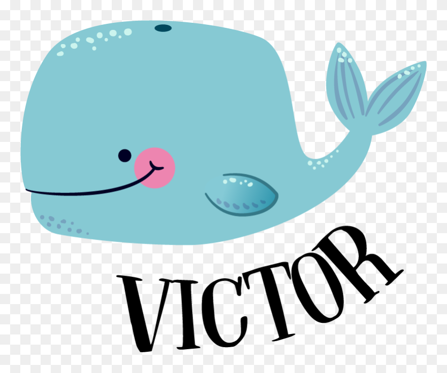 Whale With Name Customisable Wall Sticker Clipart