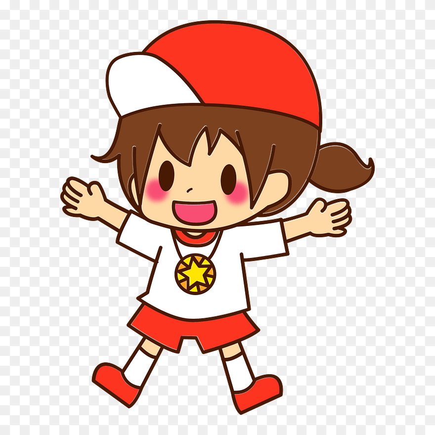 Gold Medal Girl Clipart - 金メダル を とる イラスト - Png Download