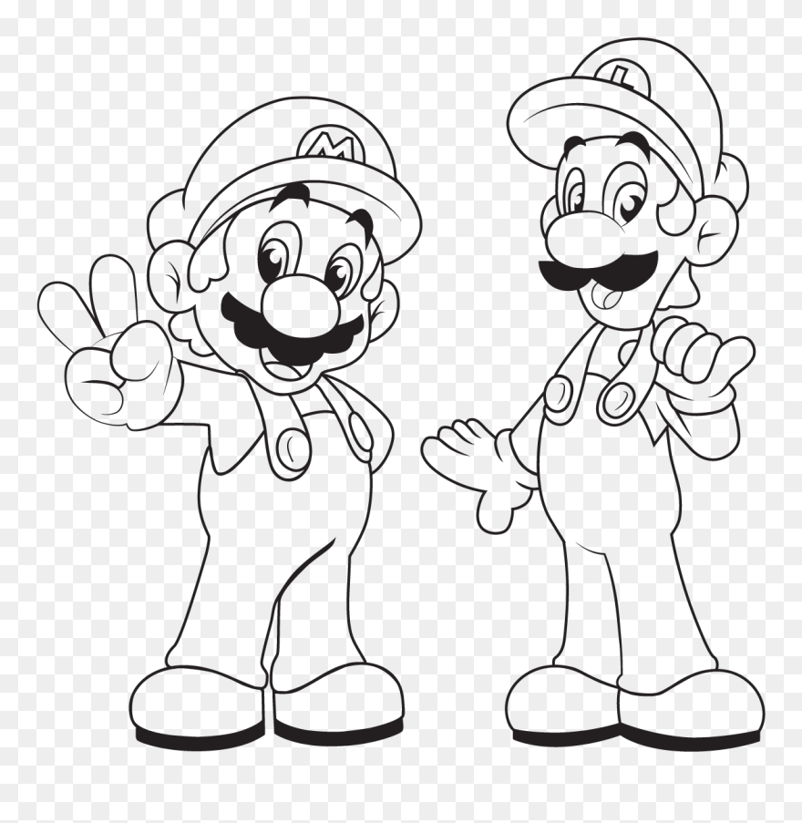 Collection Of Free Luigi Drawing Easy - Easy Mario And Luigi Drawing Clipart