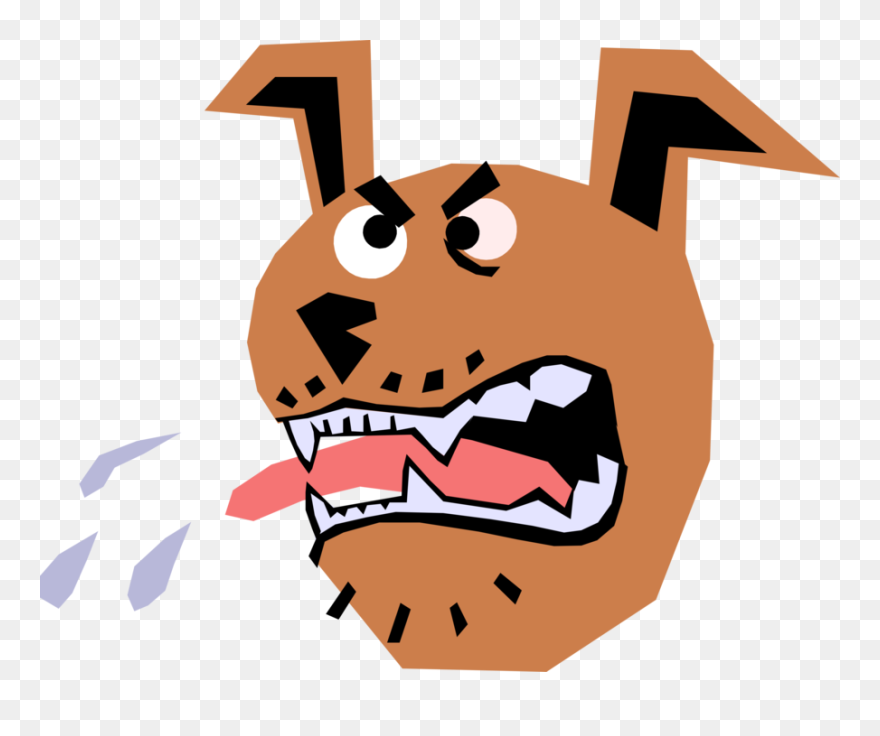 Vector Illustration Of Fierce Barking Guard Dog Clipart