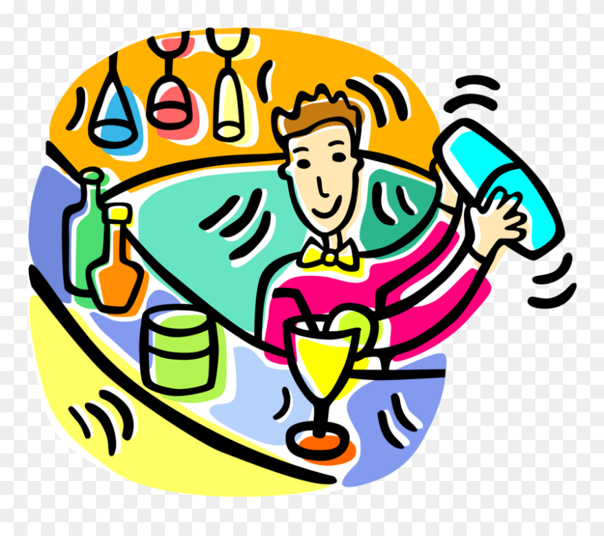 Bartender Vector Art - Bartender Clip Art - Png Download