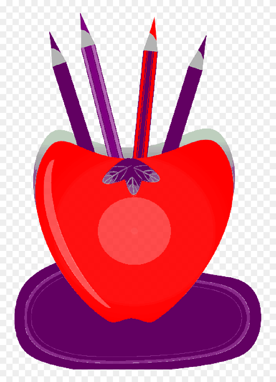 Pen, Heart, Pencil, Red, School, Stand - Pencil Clipart