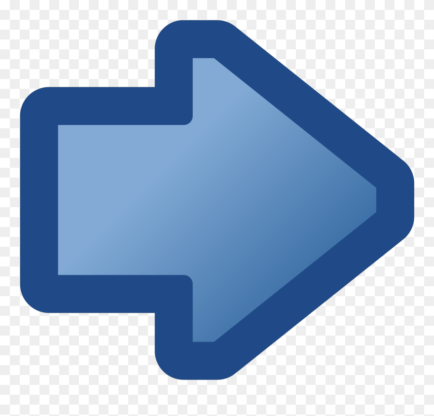 Blue Arrow Pointing Right Vector Drawing - Icon Arrow Blue Png Clipart