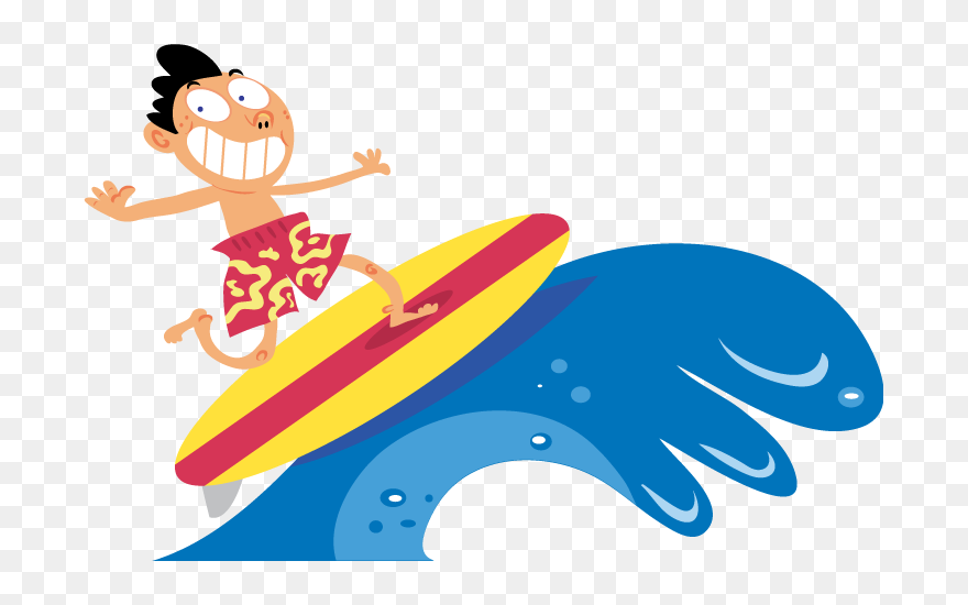 Surf On The Beach Cartoon Clipart