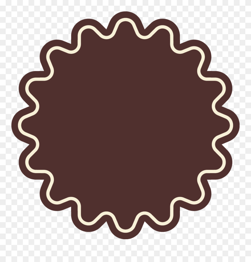 Brown Wheel Circle Badge With White Border Brown - Design Clipart