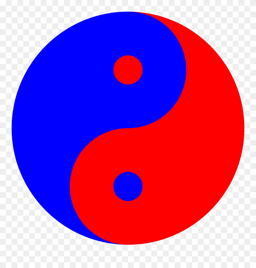 Yin Yang Blue Red Clipart