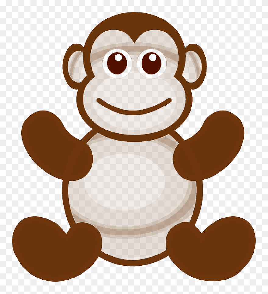 Monkey, Ape, Animal, Toy, Cute, Happy - Monkey Clipart - Png Download