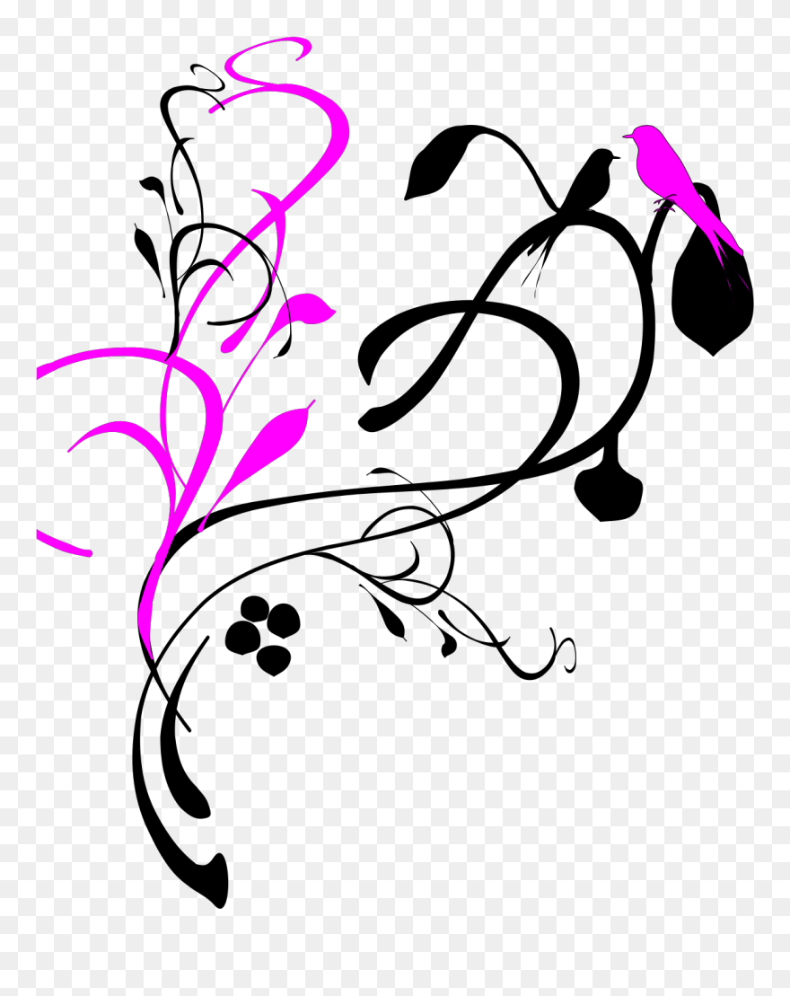 Flower Clipart In Black White Png Transparent Png
