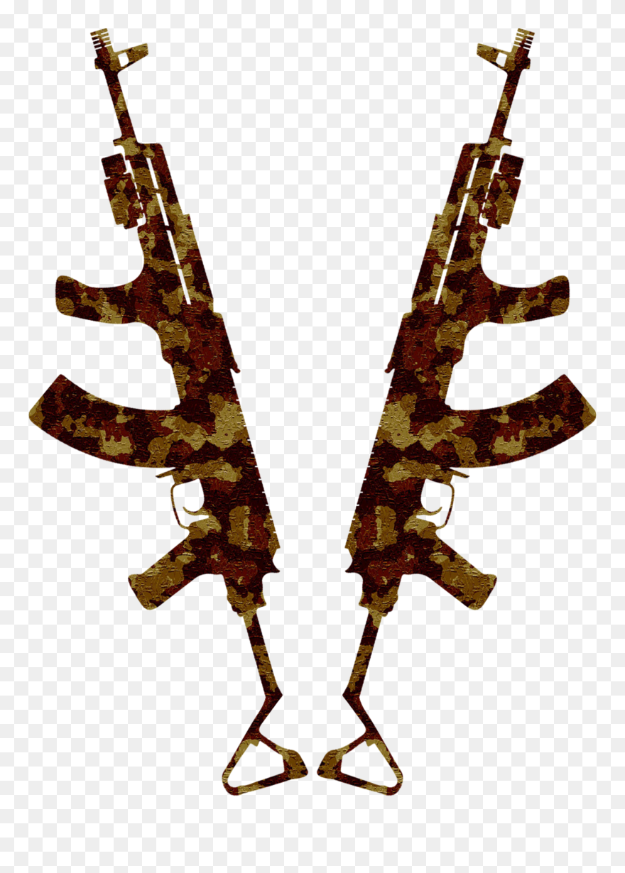 Multicam Vector Digi Camo - Double Ak 47 Png Clipart