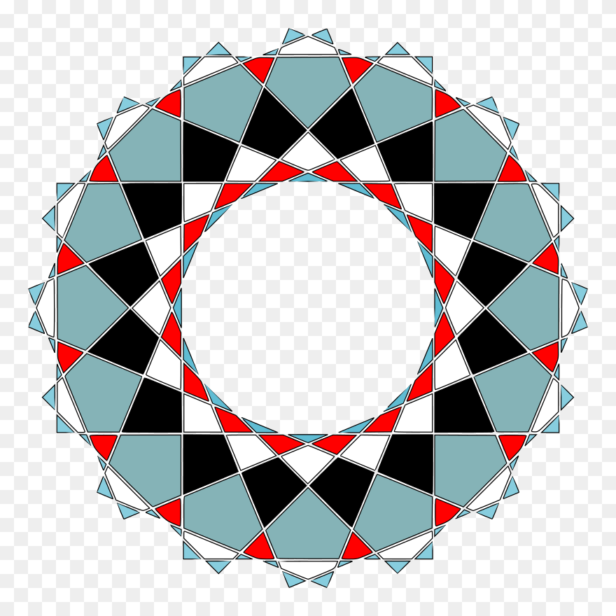 Islamic Modern Vector Ornaments Art - Circle Made Of Hearts Clipart