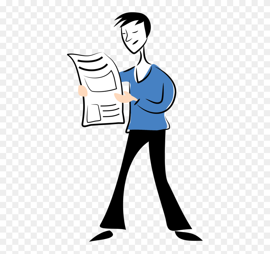 Communication,shoe,human - Reading Newspaper Clipart Png Transparent Png