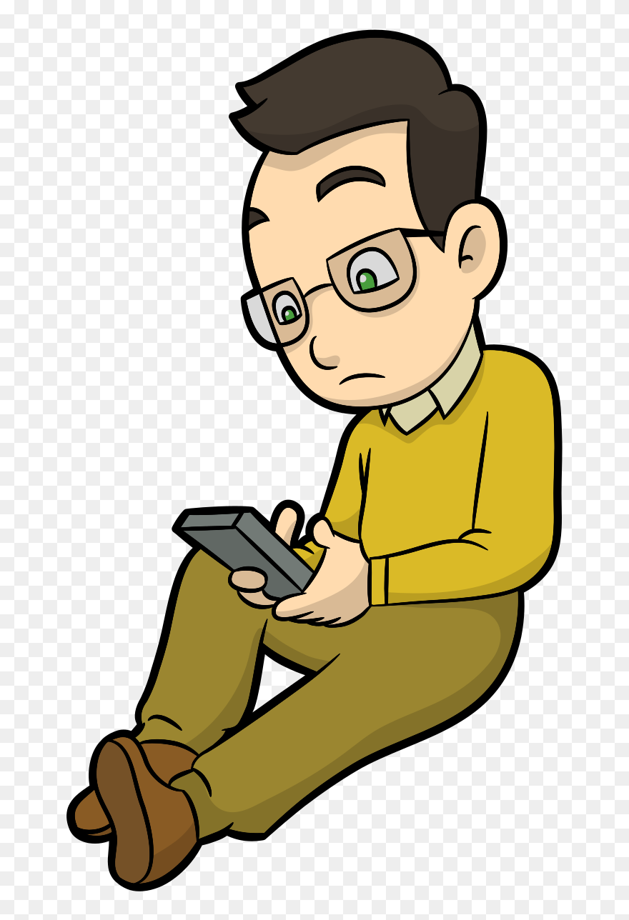 Guy On Phone Cartoon Clipart