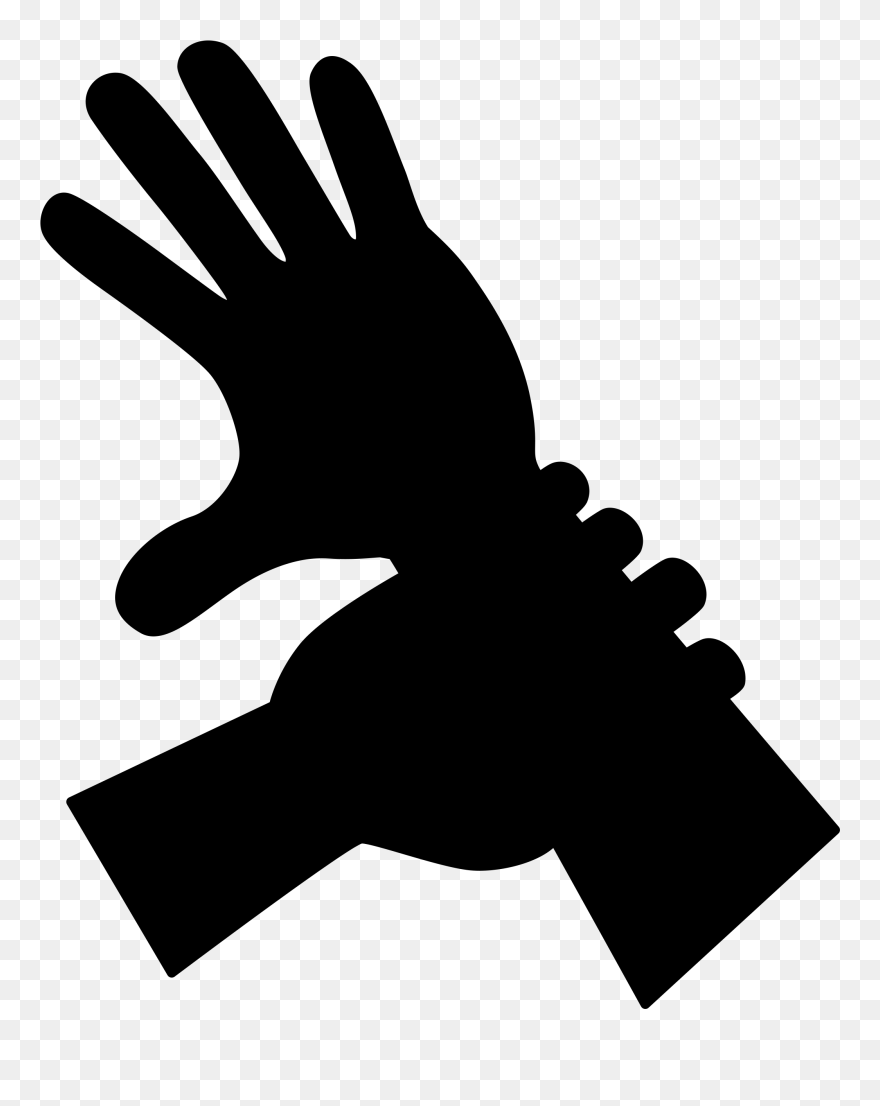 Thumb Clip Art Line Silhouette Black M - Hand - Png Download