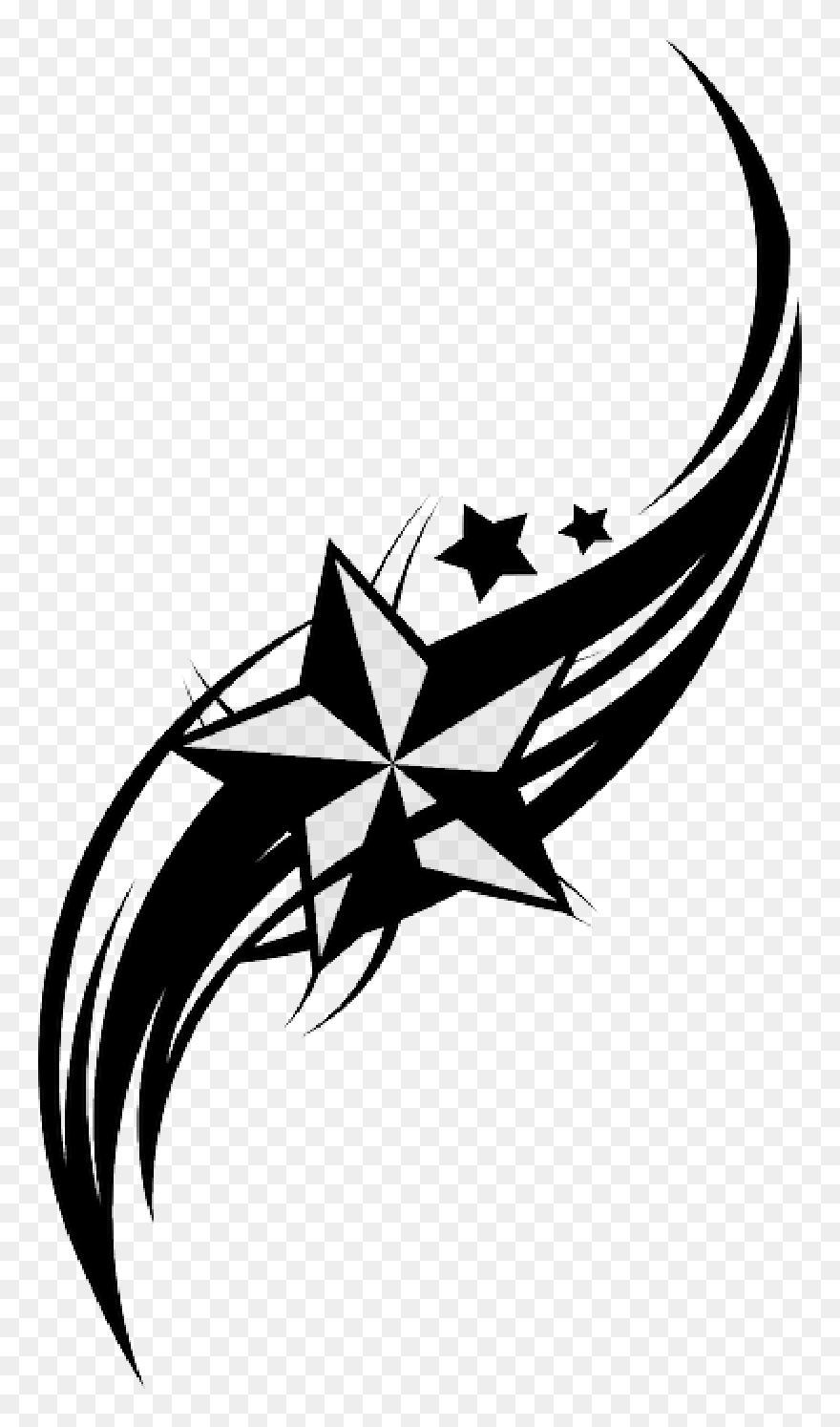 Star, Tattoo, Tribal - Star Tribal Clipart