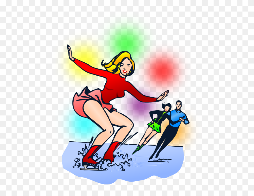 People Skating Drawing Clipart