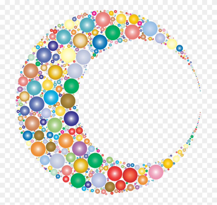 Art,circle,line - Bulan Sabit Warna Warni Clipart