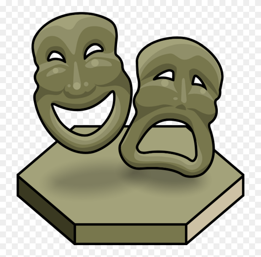 Comedy And Tragedy Masks - Cartoon Clipart