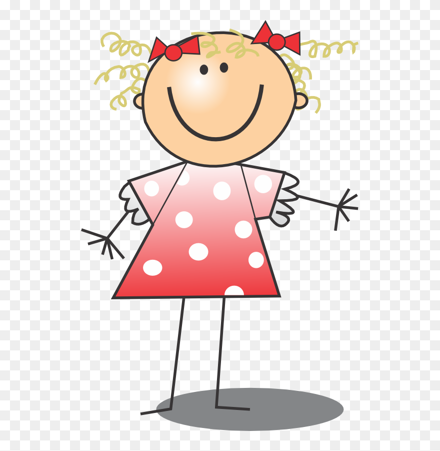 Transparent School Counseling Clipart - Girl With Polka Dot Dress Clipart - Png Download