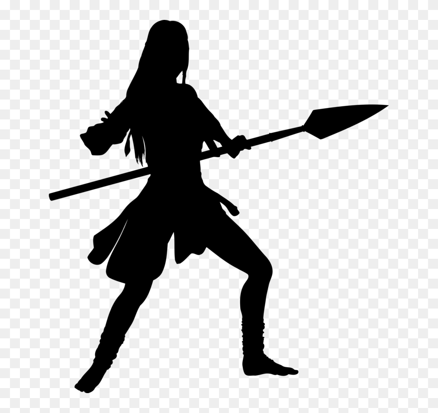 Silhouette,solid Swinghit,kendo - Silhouette Of Warrior Woman Clipart