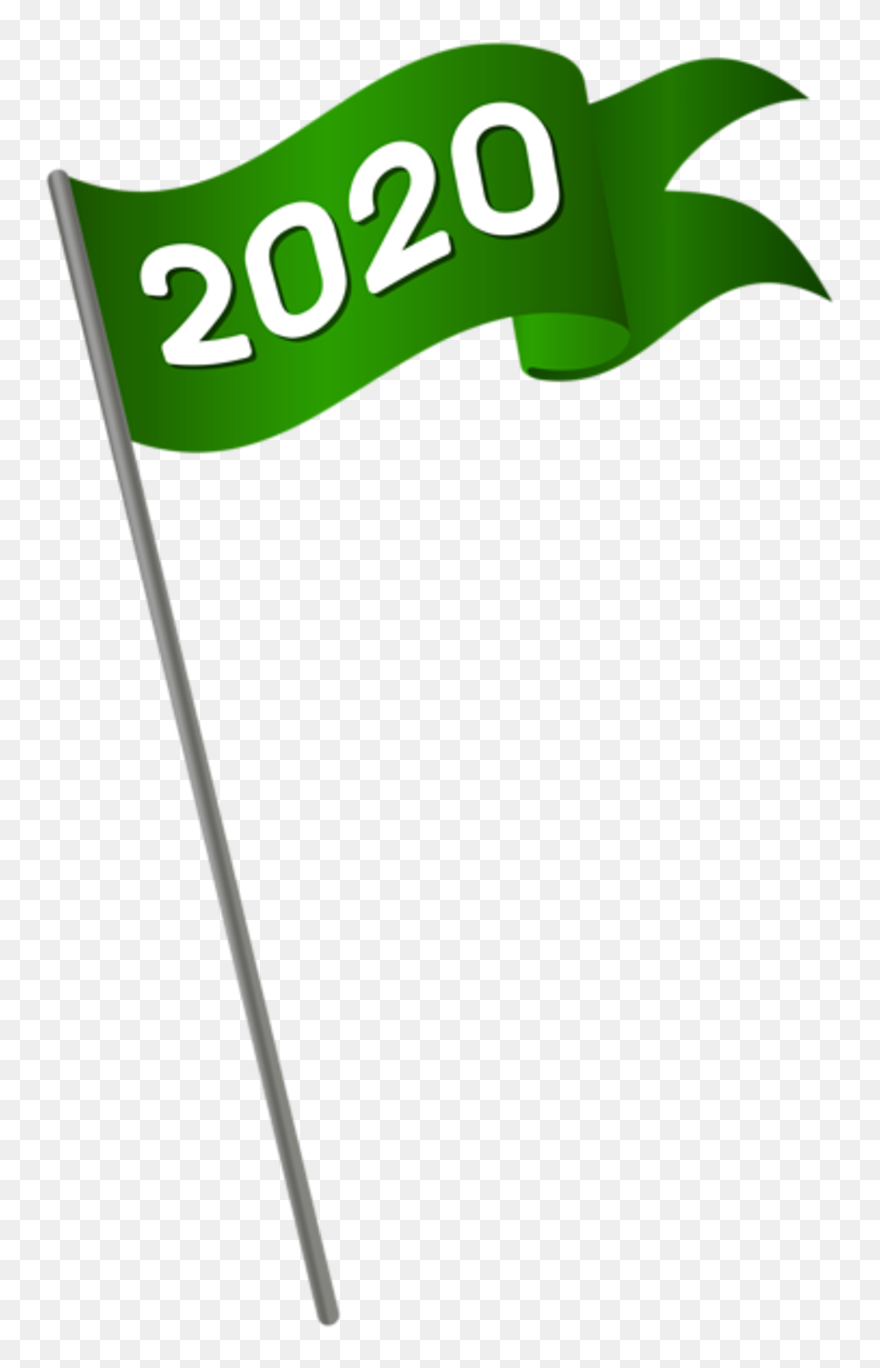 2020 Green Waving Flag Png Clipart - 2020 Green Clipart Transparent Png