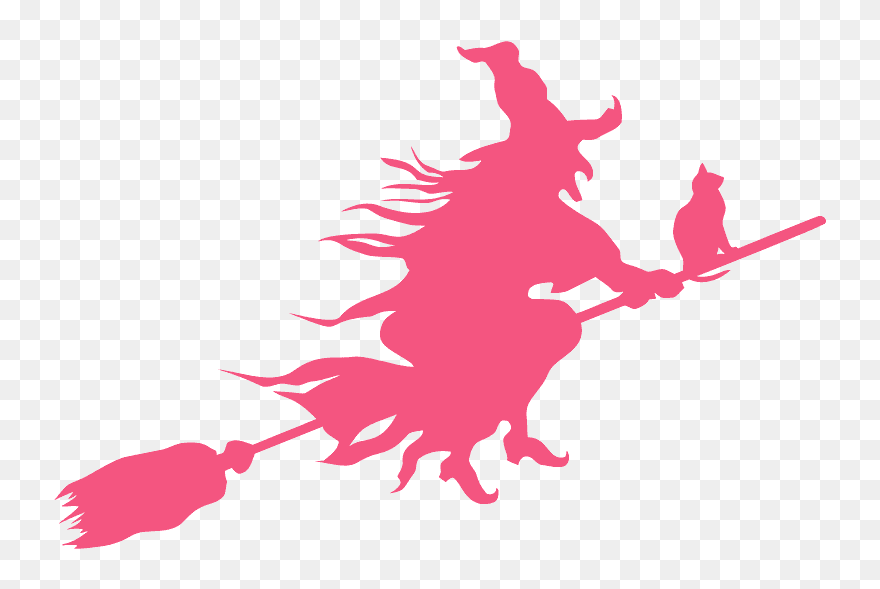 Flying Transparent Witch Broom Clipart