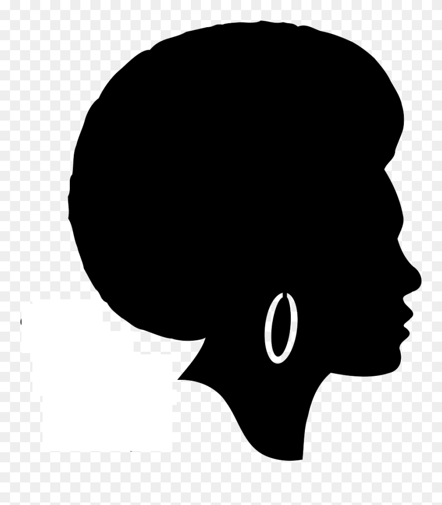 Lady With An Afro Silhouette Clipart