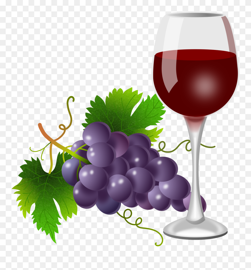 Glass Clipart Purple - Wine And Grapes Clipart - Png Download