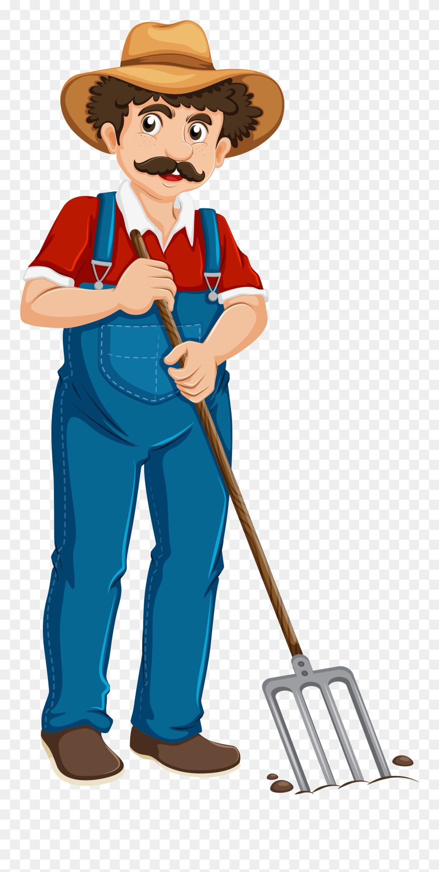 Farmer Working Clip Art - Png Download