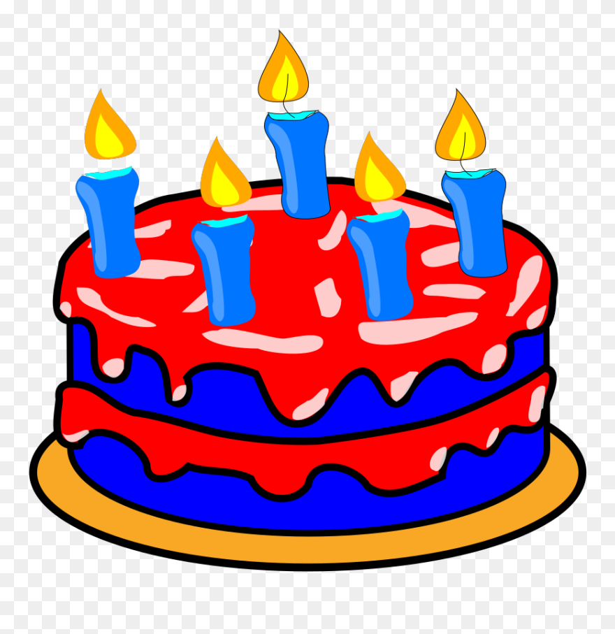 Cake Barcelona Svg Clip Arts - Birthday Cake 5 Candles - Png Download