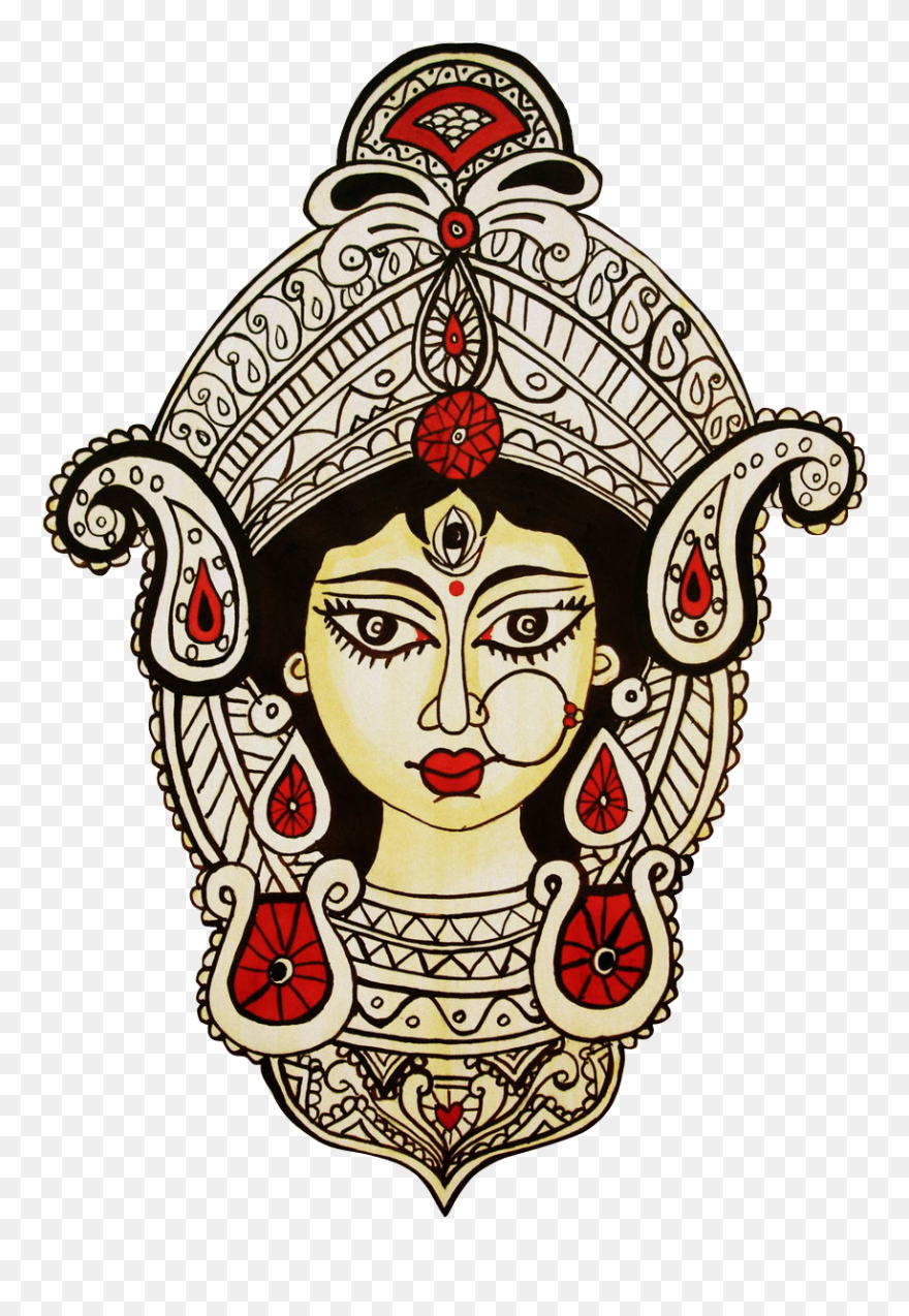 Goddess Mishtu Pinterest - Maa Durga Devi Drawing Clipart