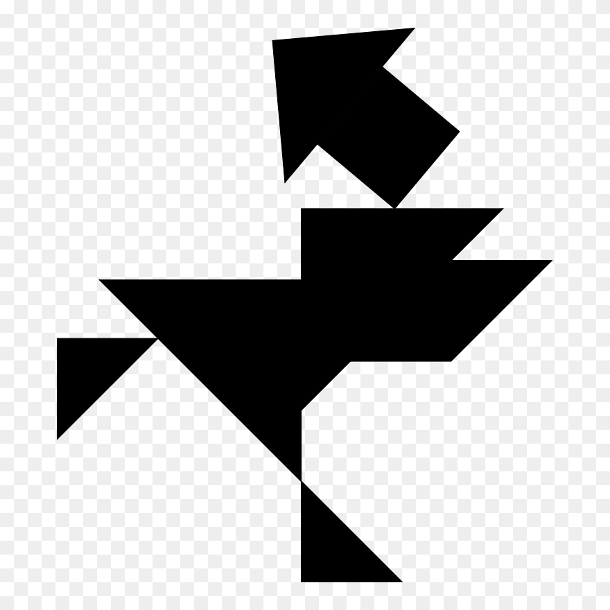 Tangram Silhouette Triangle Clip Art - Triangle - Png Download