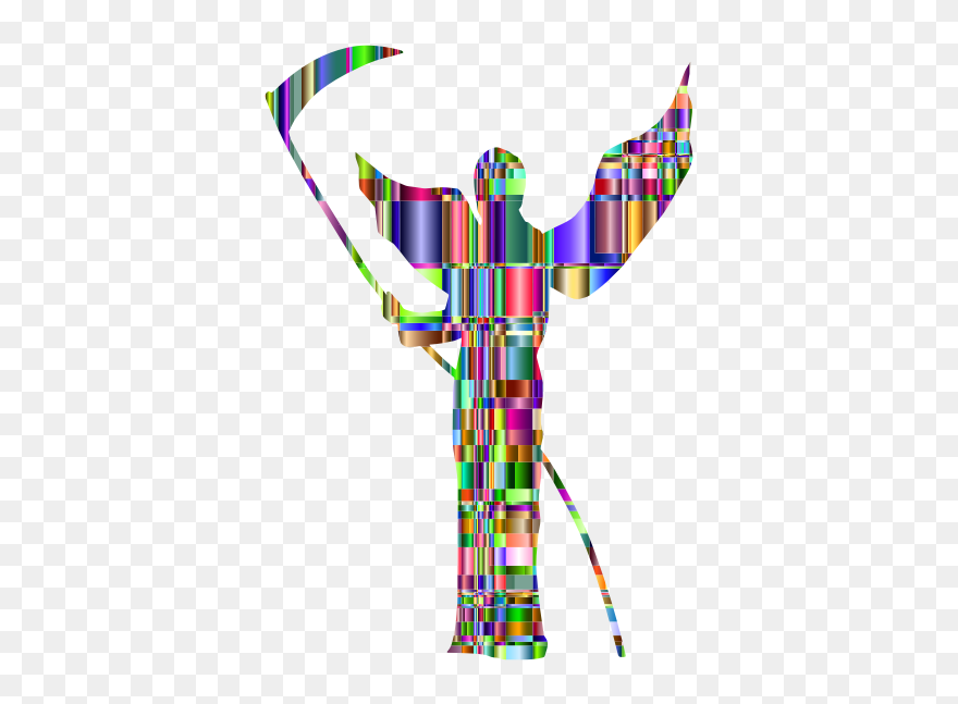 Checkered Chromatic Grim Reaper - Death Clipart