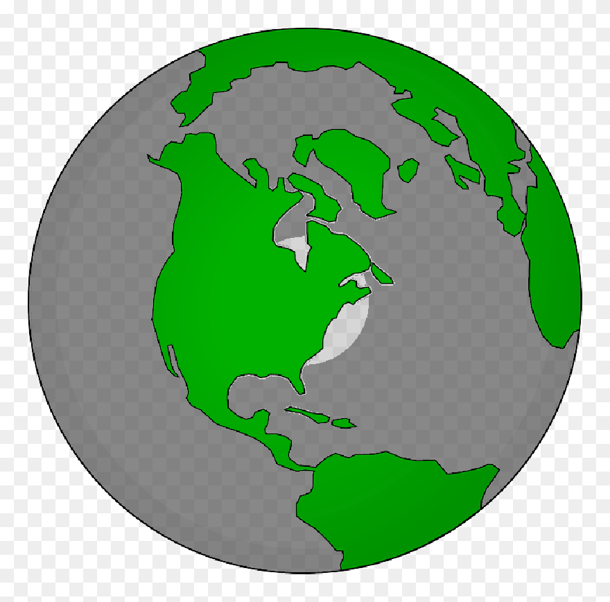  , Earth, World, America, Globe, Green, Blue, Geography - Grey And White Globe Clipart