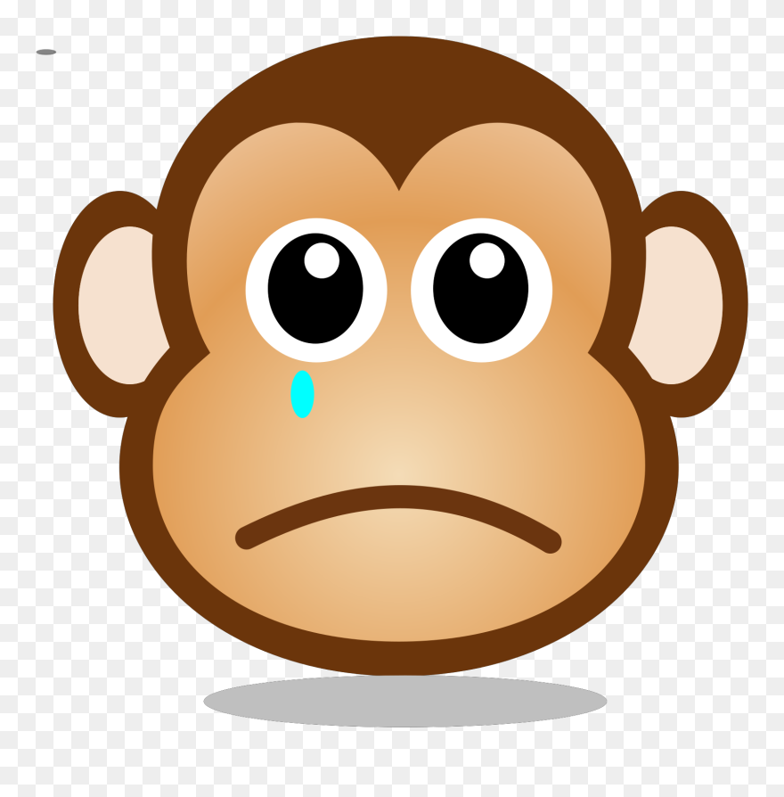 Sad Monkey Face Cartoon Clipart