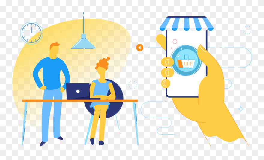 Online Shopping Cart Illustration Clipart