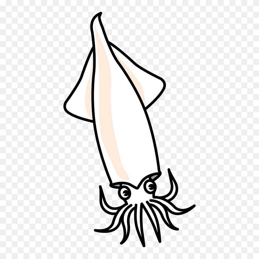 Squid Animal Clipart - イカ フリー 素材 イラスト - Png Download