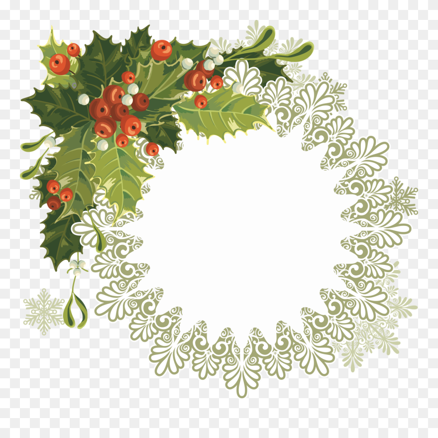 Венок С Рябиной - Reloj De Pendulo Navideño Clipart