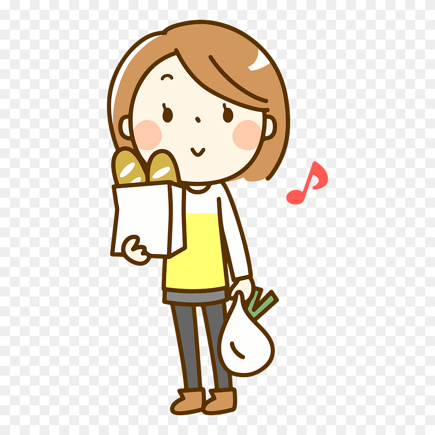 Woman Supermarket Shopping Clipart - Eating Clipart - Png Download
