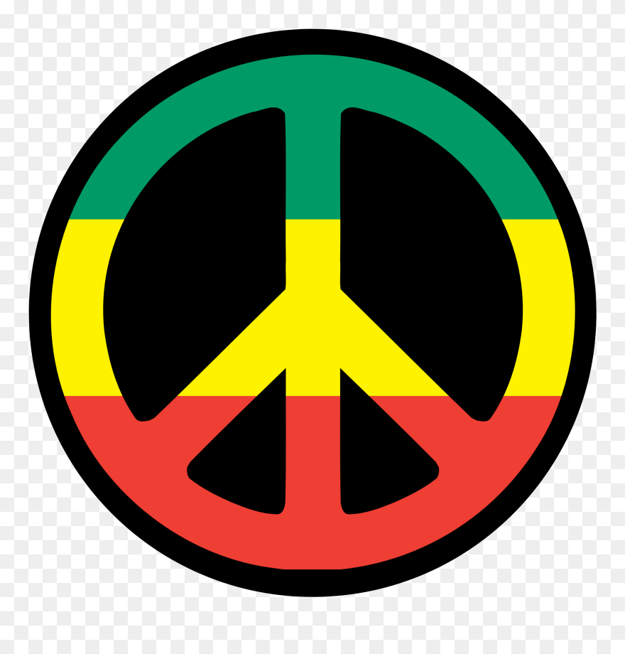 Transparent Civil Rights Clipart - Rasta Peace Sign - Png Download