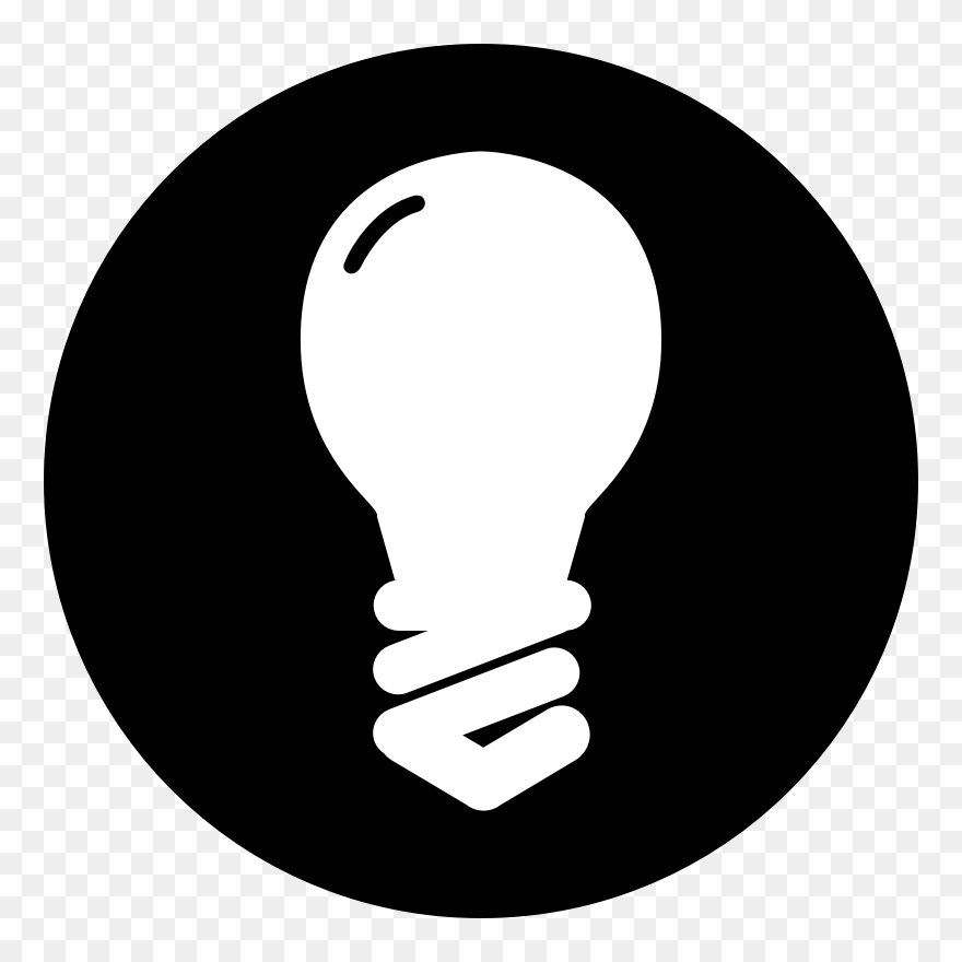 Light Bulb Icon - White Light Bulb Icon Clipart