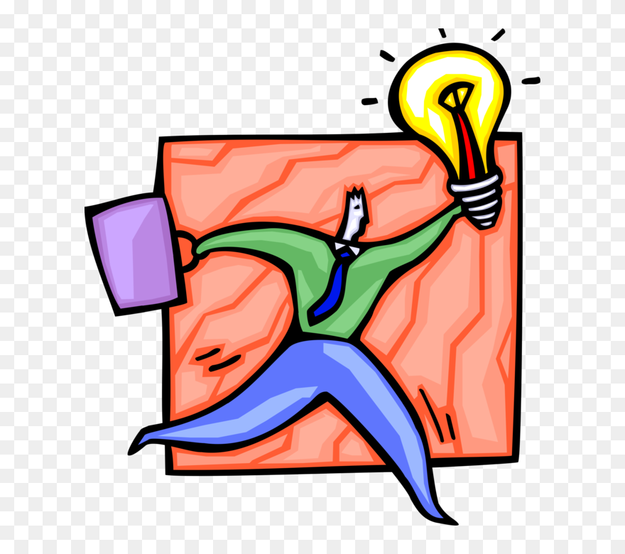 Vector Illustration Of Businessman With Innovation - Importante Clipart