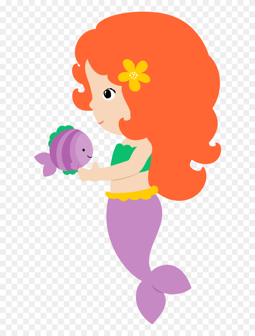 Cute Mermaid Png - Simple Cute Mermaid Clipart Transparent Png