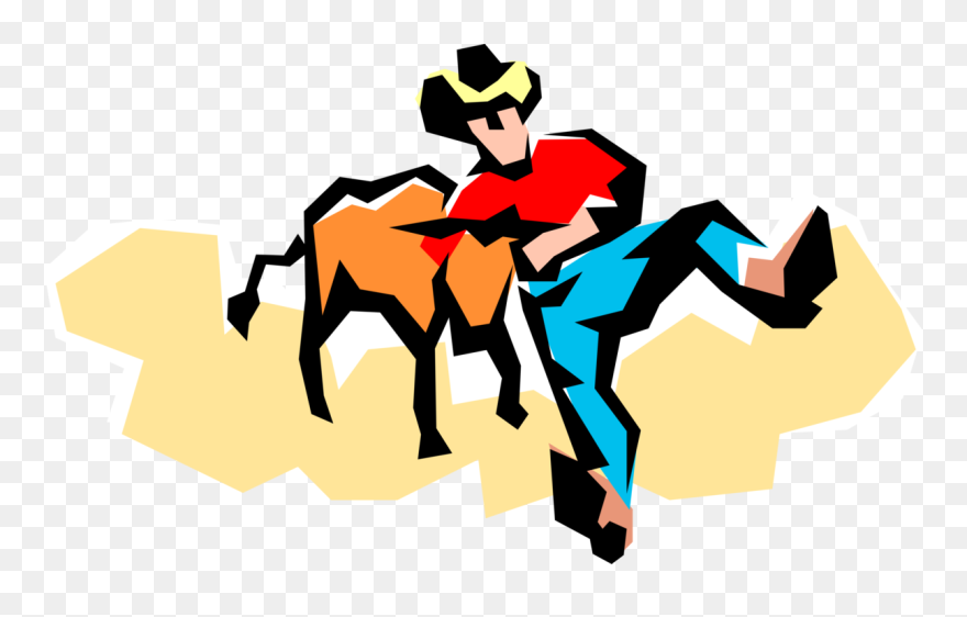 Cowboy Clipart Bronco - Cartoon - Png Download